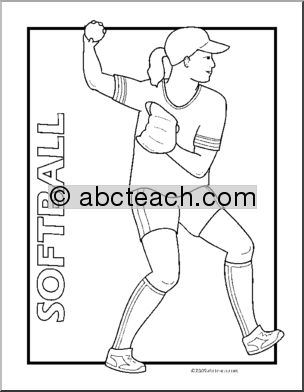 Coloring Page: Sport – Softball