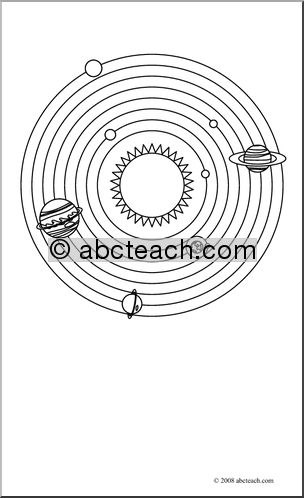 Clip Art: Solar System (coloring page)
