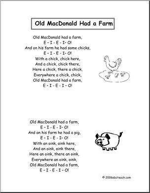 Song: Old MacDonald (primary/elem) | Abcteach