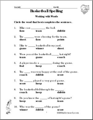 Basketball (primary) Spelling