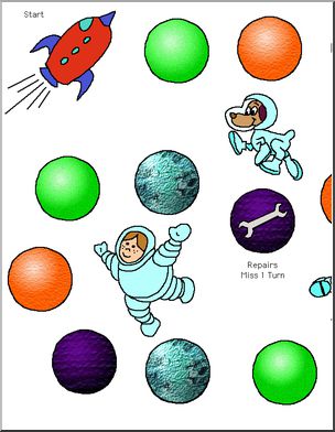 Game Board: Space (20 spaces; color version)