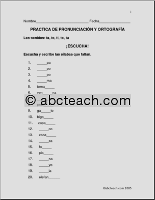 Spanish: Pronunciation & Spelling – t