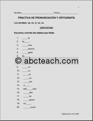 Spanish: Pronunciation & Spelling – v