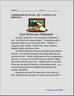 Spanish: ComprensiÃ›n de texto – Los Libros son Fabulosos