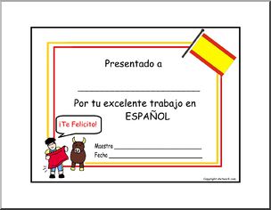 Certificate: Spanish (from female teacher)
