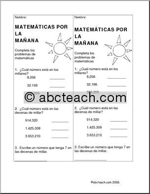 MatemÃ¡ticas – Sistema de valores 5. Spanish