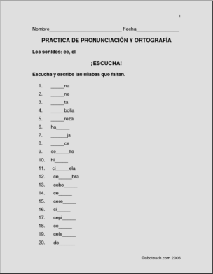 Spanish: Pronunciation & Spelling – “ce,ci”