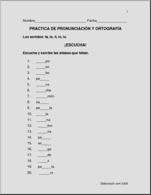 Spanish: Pronunciation & Spelling –  “la,le,li,lo,lu”