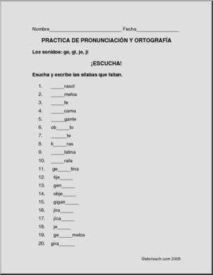 Spanish: Pronunciation & Spelling-  “ge,gi,je,ji”