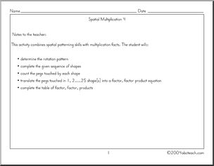 Spatial Multiplication 4 Worksheet