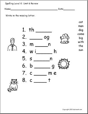 Spelling Level K, Review Units 1-5
