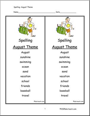 Spelling: August (primary)