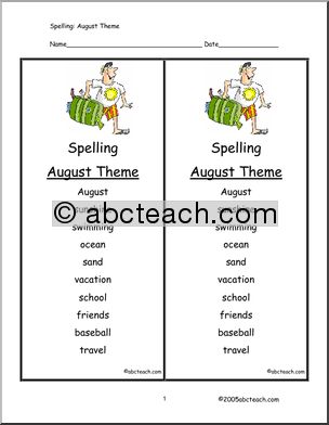 Spelling: August (primary)