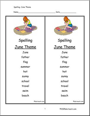 Spelling: June (primary)