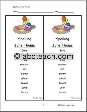 Spelling: June (primary)