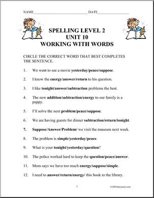Spelling Level 2, unit 10 (elementary)