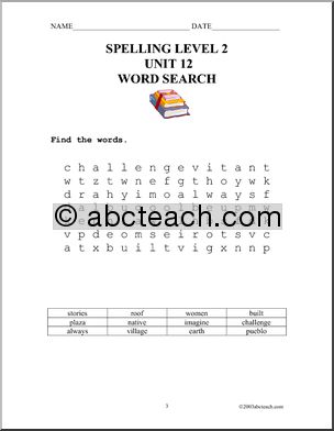 Spelling Level 2, unit 12 (elementary)