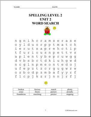 Spelling Level 2, unit 2 (elementary)