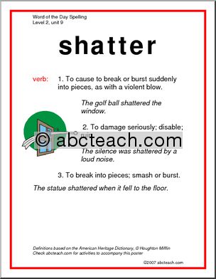 Spelling Level 2, unit 9 – word posters (elementary)