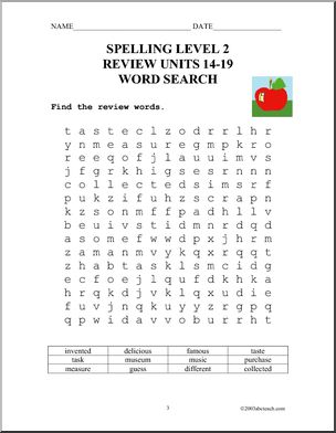 Spelling Level 2, unit 20 (review units 14-19)