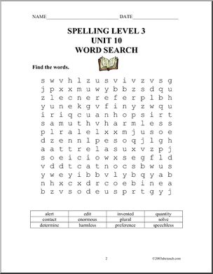 Spelling Level 3, unit 10