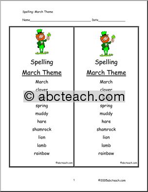 Spelling: March (primary)