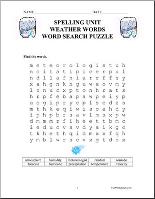 Weather (elem/upper elem) Spelling