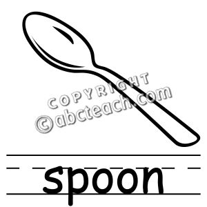 Clip Art: Basic Words: Spoon B&W (poster)