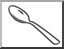 Clip Art: Basic Words: Spoon (coloring page)