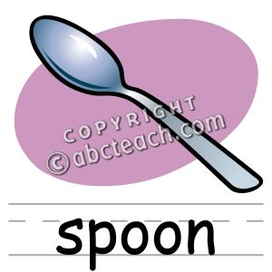 Clip Art: Basic Words: Spoon Color (poster)