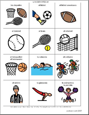 Spanish: Poster de vocabulario: Los deportes (elementaria)