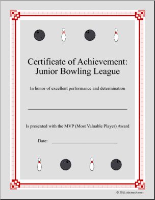 Sports Certificates: Bowling Set 1 (color)
