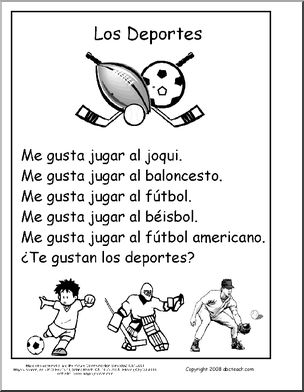Spanish: Vocabulario – Deportes (primaria)