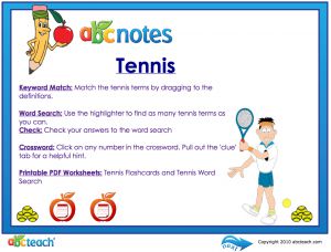 Interactive: Notebook: Tennis Activities