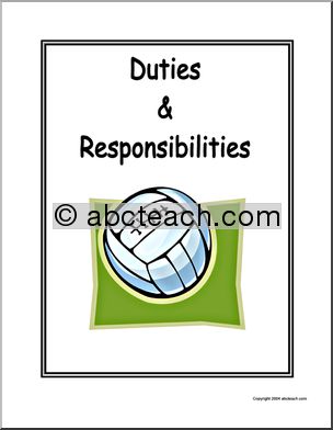 Portfolio Cover: Volleyball – Duties and Responsibilities