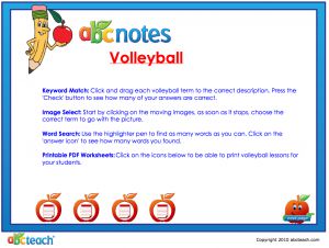 Interactive: Notebook: Volleyball Activities
