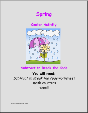 Learning Center: Spring – Subtract and Spell