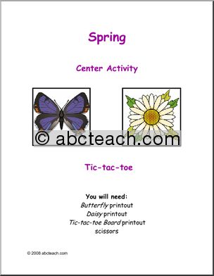 Learning Center: Spring – tic tac toe