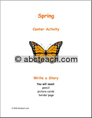 Learning Center: Spring – story prompt