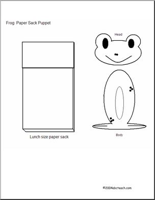Craft: Lunch Sack Frog Puppet
