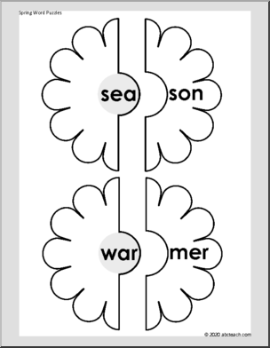 Spring Word Puzzles (black/white)
