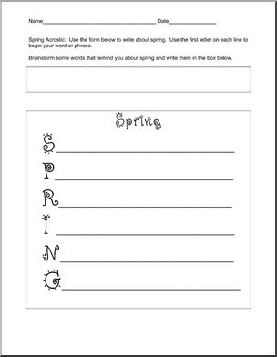 Spring (elementary) Writing Prompt