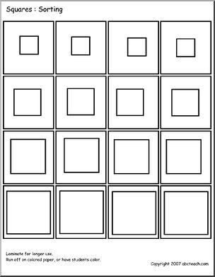 Sorting: squares (b&w)