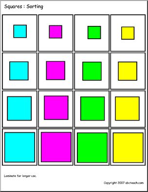 Sorting: squares (color)