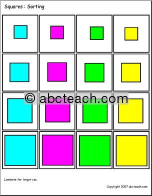 Sorting: squares (color)