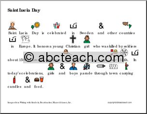 Picture Reading: St. Lucia Day (primary/elem)