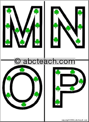 Alphabet Letter Patterns: Shamrocks (color)