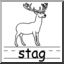 Clip Art: Basic Words: Stag B&W (poster)