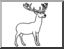 Clip Art: Basic Words: Stag (coloring page)