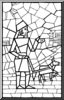 Clip Art: Stained Glass: Peasant (coloring page)